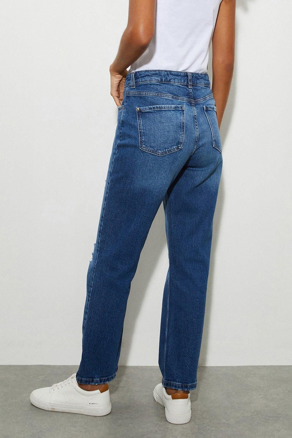 Dorothy Perkins Straight Jeans Authentic Midwash image 3