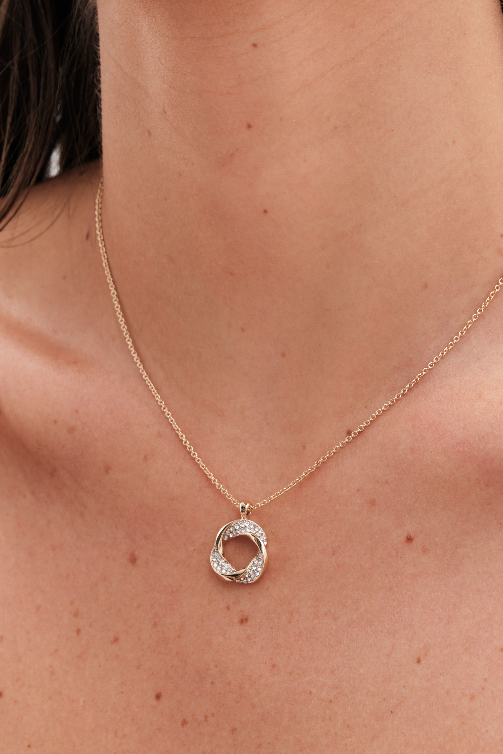 Jon Richard Gold Plated and Crystal Open Knot Set - Gift Box image 5