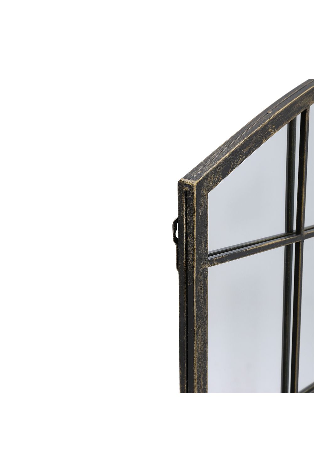 Living and Home Modern Bronze Framed Arched Windowpane Wall Mirror for Decor image 5