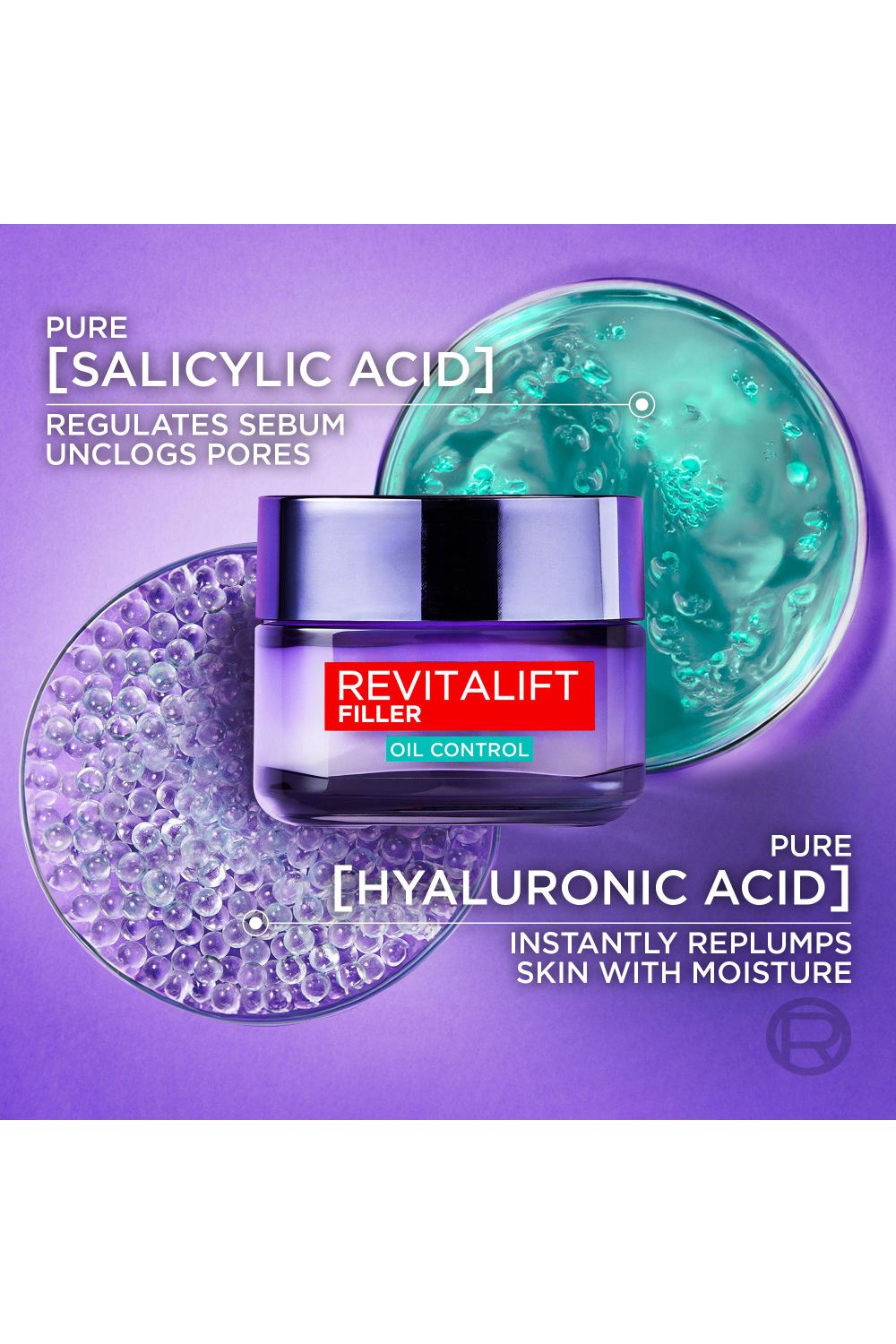 L'Oréal Paris Revitalift Filler 8H Oil Control Hyaluronic Gel Cream 50ml Multi image 2