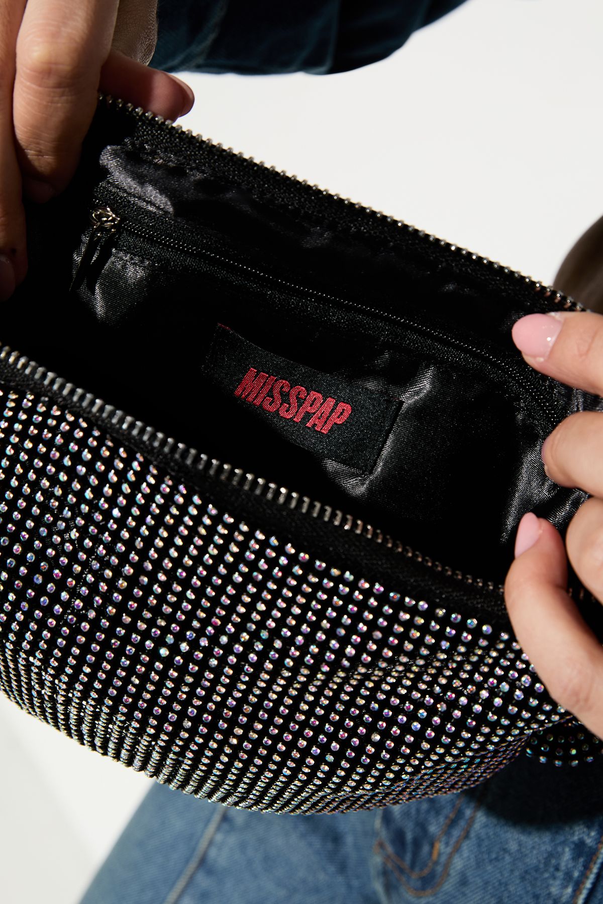 MissPap Chainmail Knot Detail Shoulder Bag Black image 3