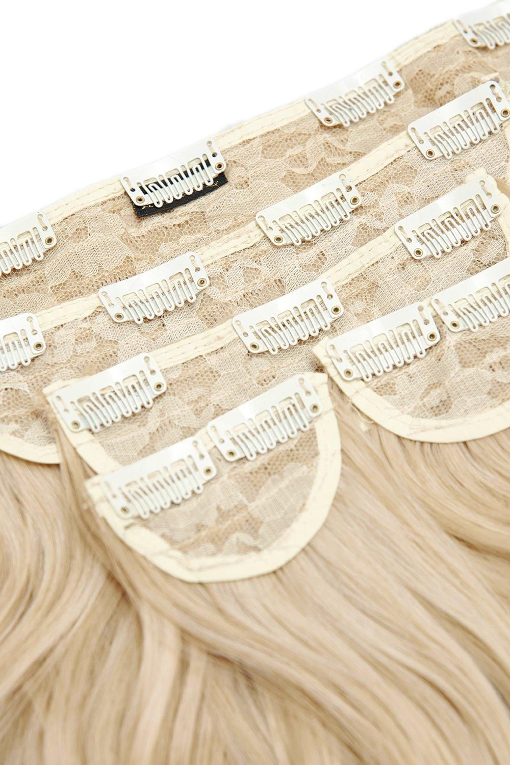 Lullabellz Super Thick 22" 5 Piece Natural Wavy Clip In Extensions Light Blonde image 2