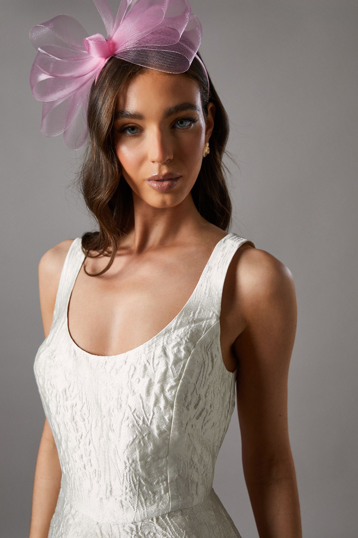 Coast Floral Jacquard Fit And Flare Midi Dress Cream image 4