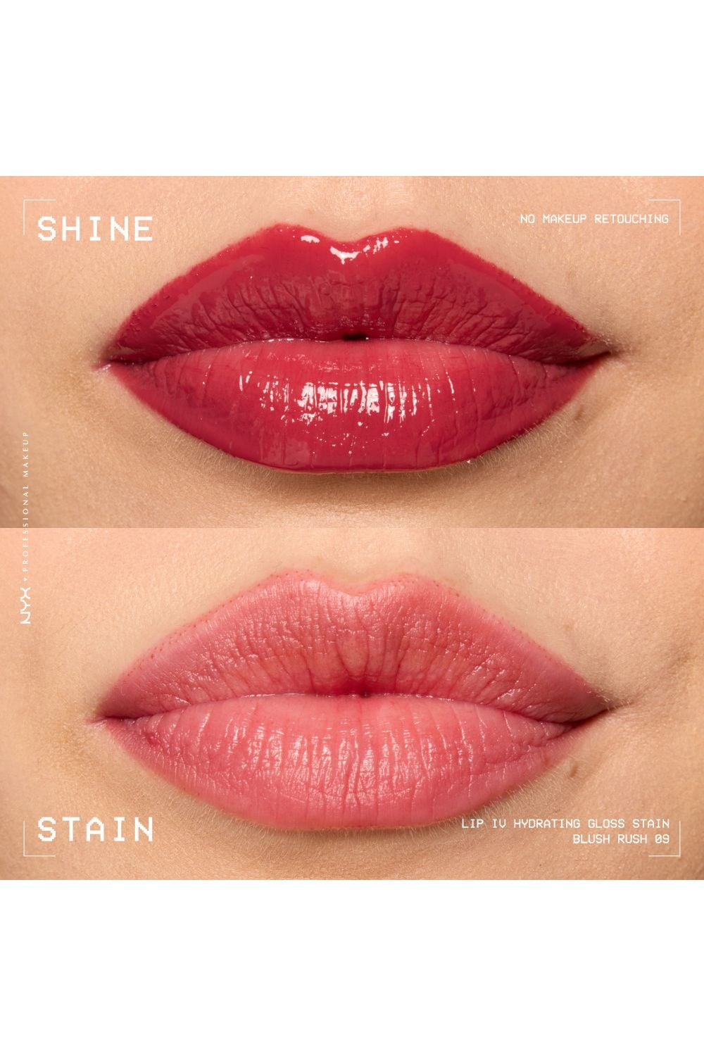 NYX Professional Makeup Lip IV Hydrating Gloss Stain, Lip Gloss 5ml Blush Rush image 6