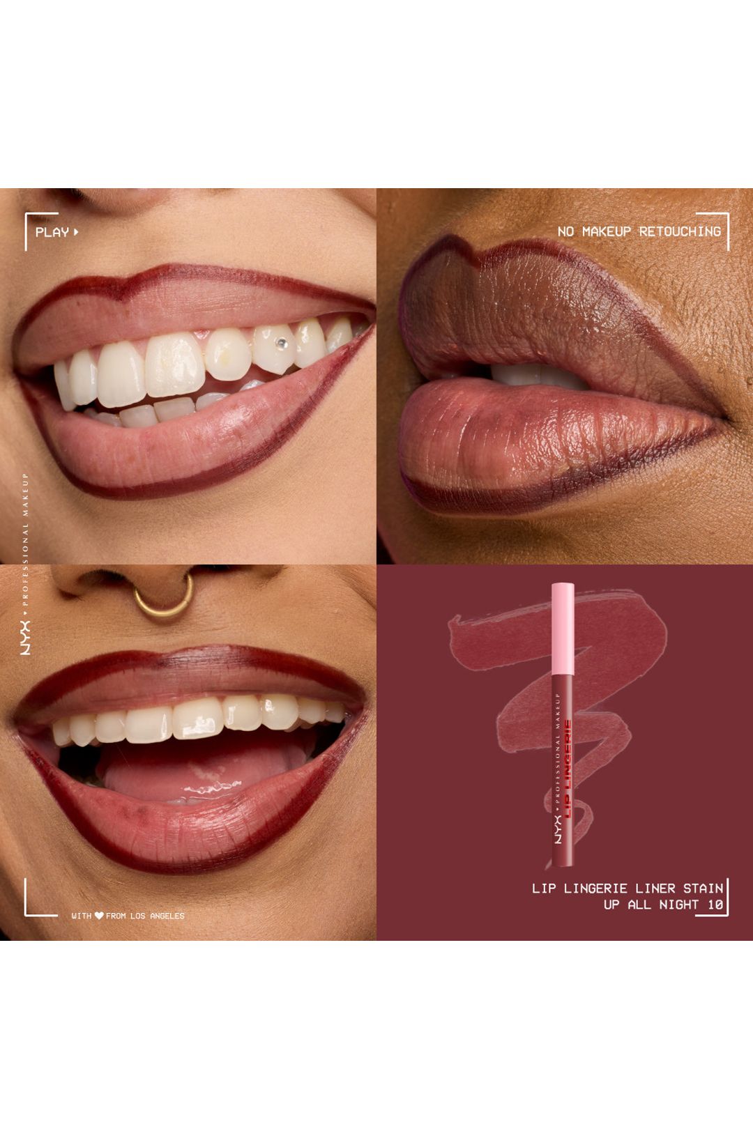 NYX Professional Makeup Lip Lingerie Lip Liner Stain 1ml Up All Night image 5