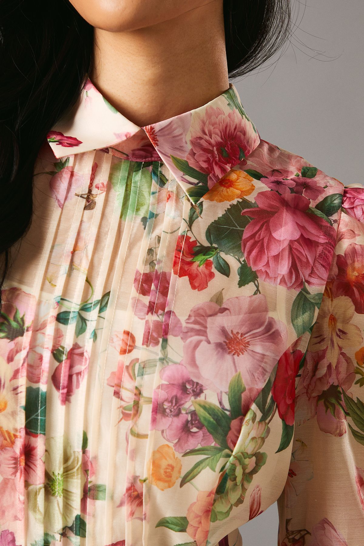 Coast Blouson Sleeve Pintuck Detail Wide Leg Jumpsuit Ivory image 5