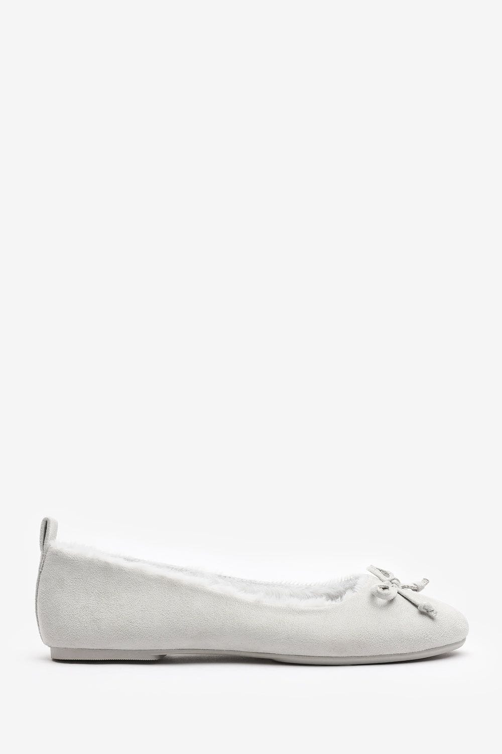 Where's That From 'Danica' Ballet Slippers with Faux Fur Lining and Bow Detail image 3