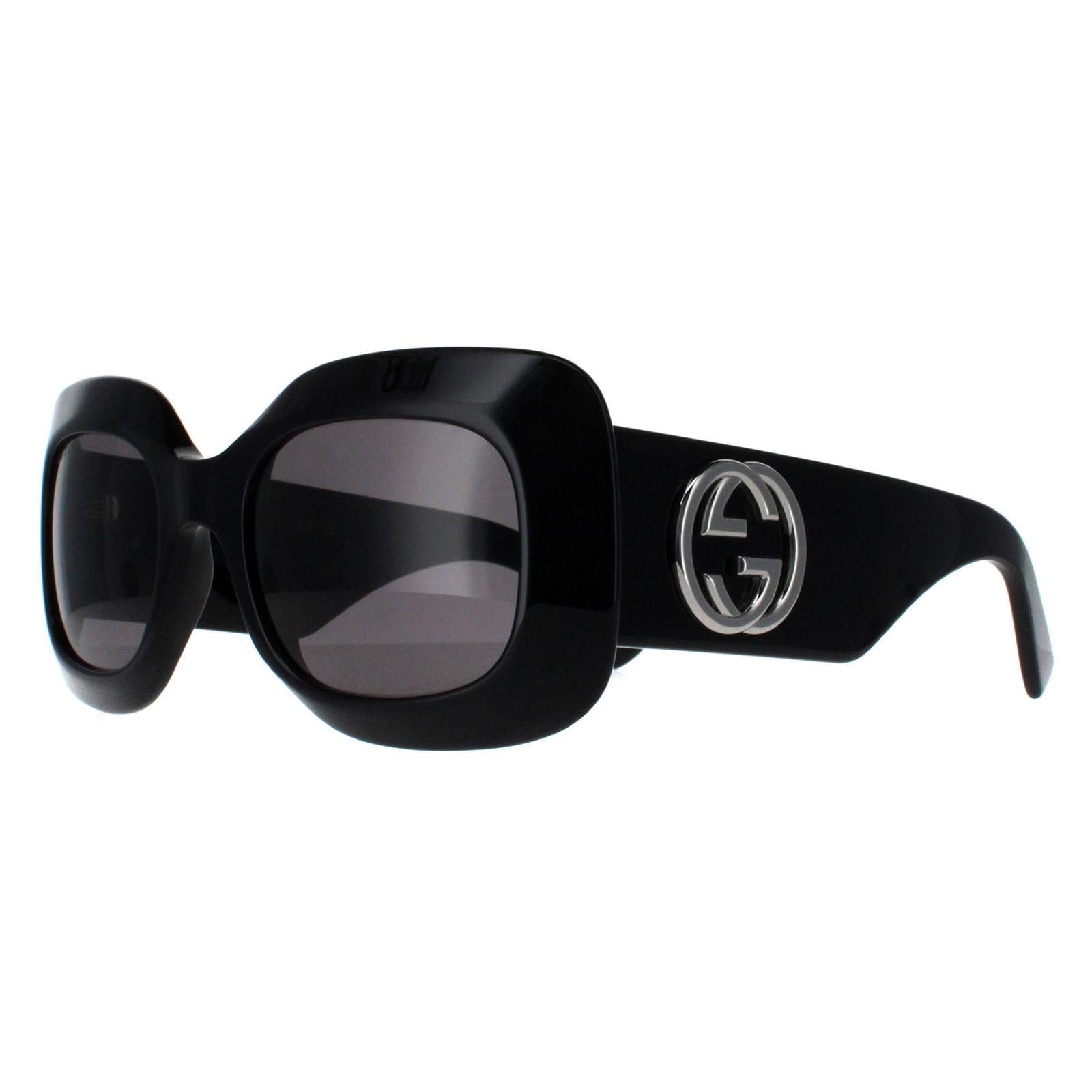 Gucci Square Black with Silver Grey GG1695S image 2