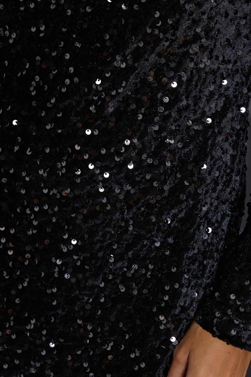 Dorothy Perkins Velvet Sequin Mini Dress Black image 5