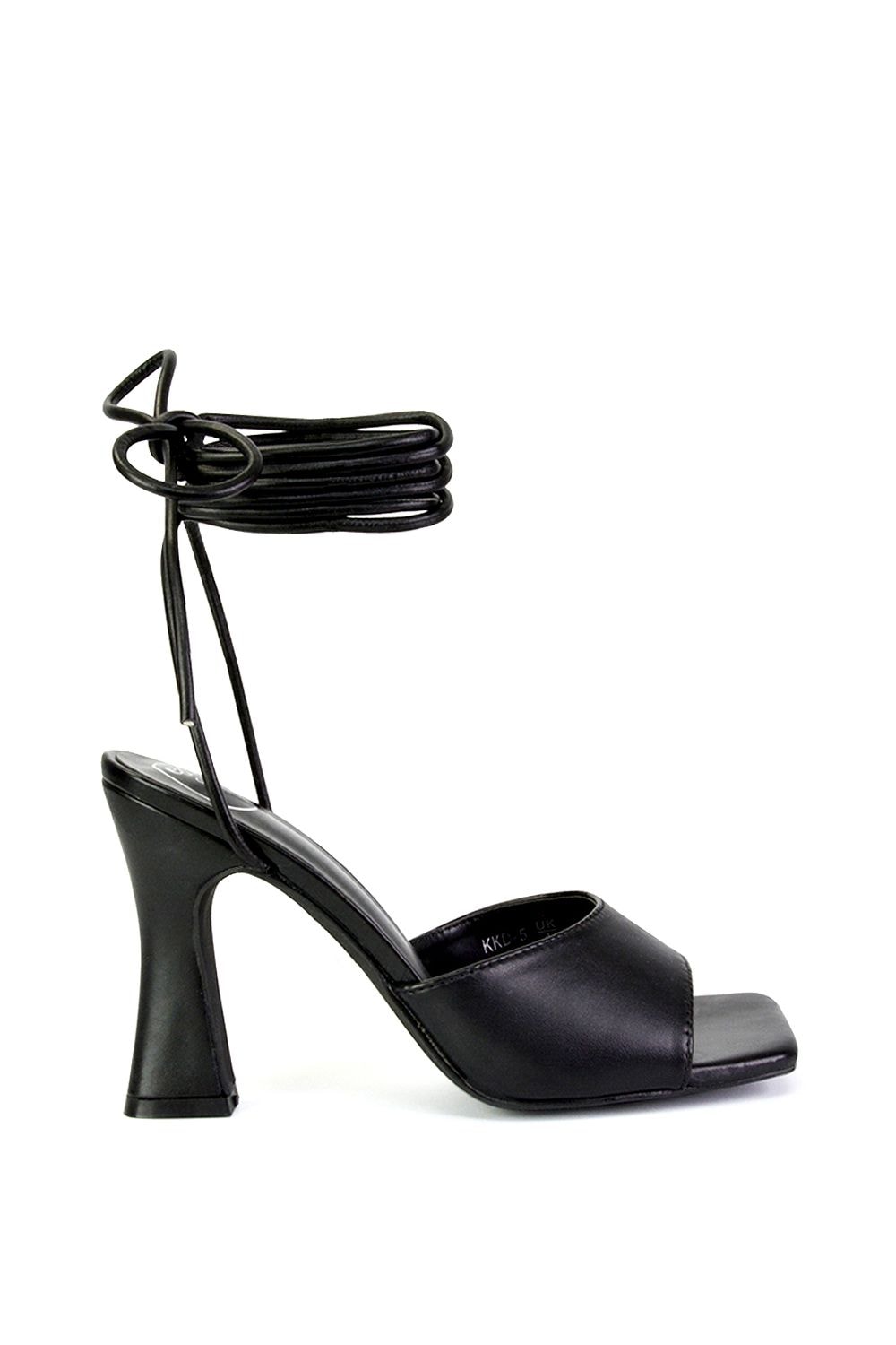 XY London 'Flora' Strappy Lace Up Block High Heels With a Square Toe image 1