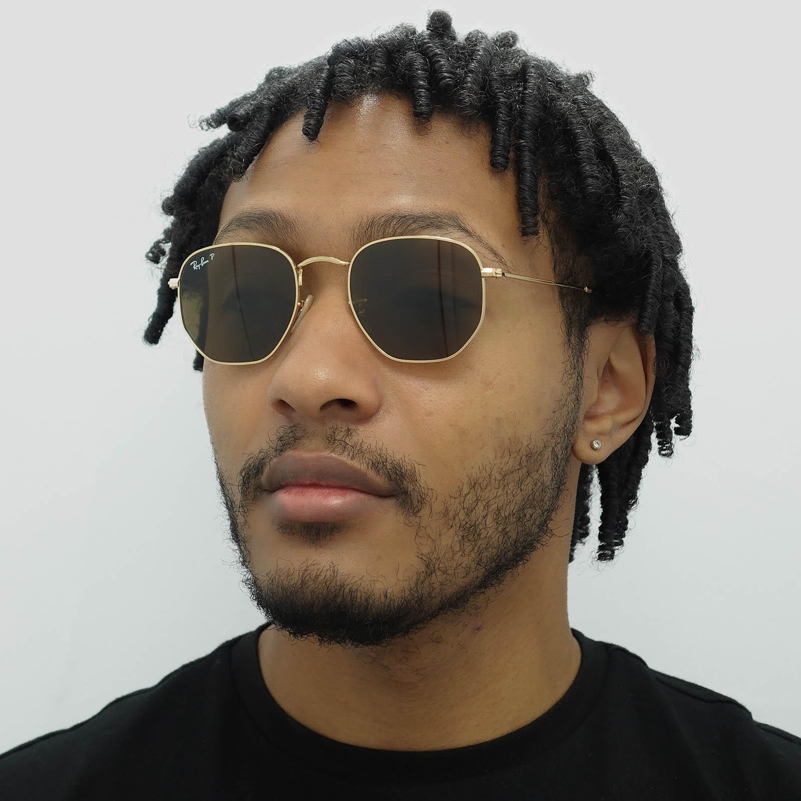 Ray-Ban Square Gold Brown Polarized Sunglasses image 7