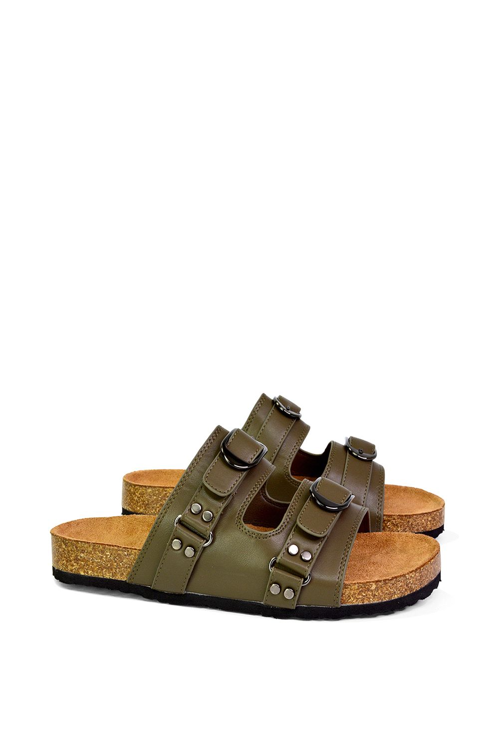 XY London 'Evan' Strappy Slip On  Buckle Flat Sandal Sliders image 2