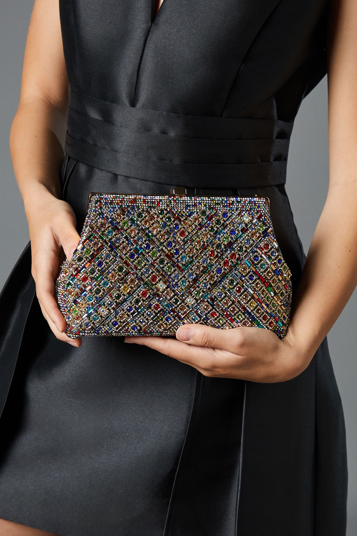 Coast Bay Diamante Clutch Bag Multi image 3