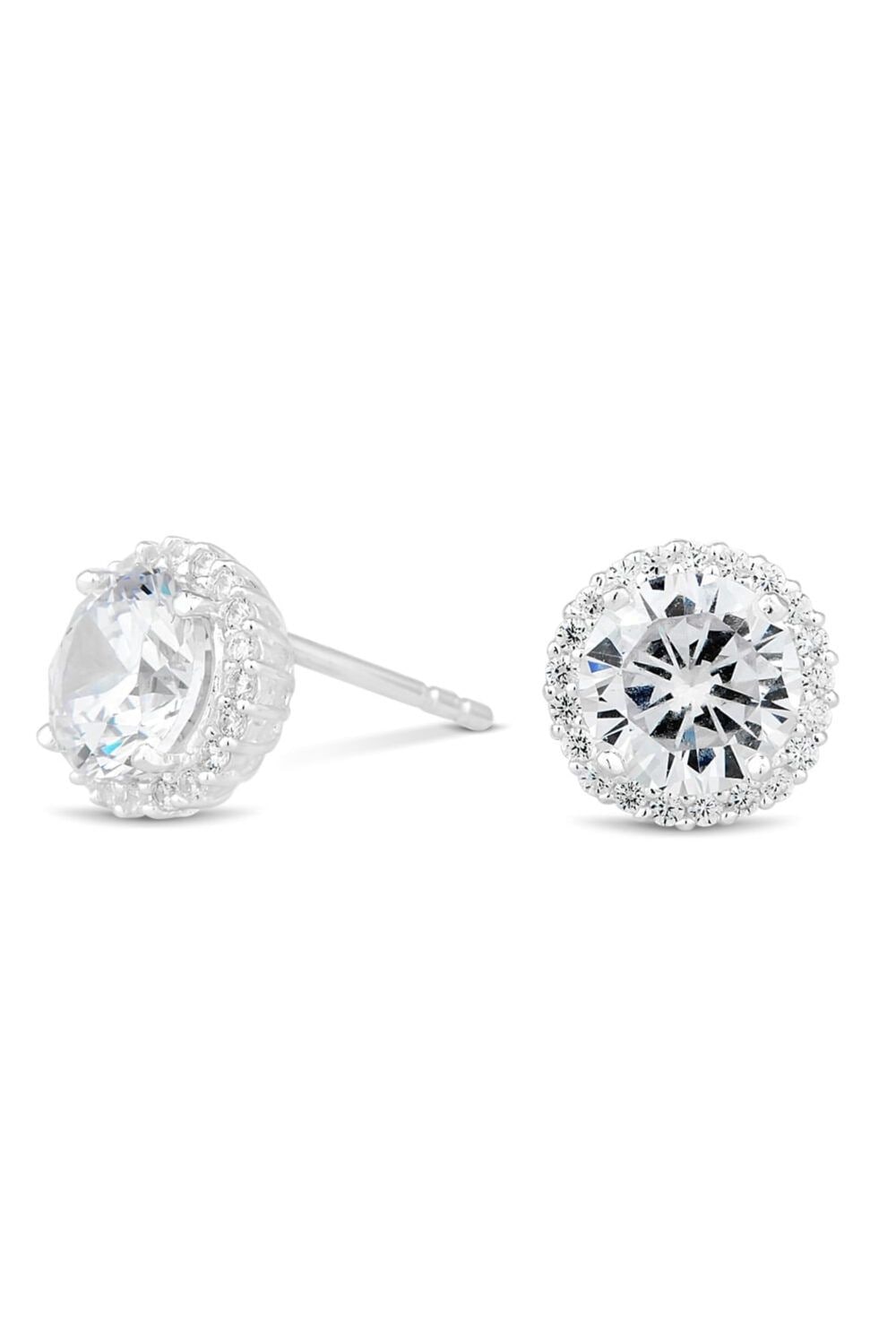 Simply Silver Sterling Silver 925 With Cubic Zirconia Halo Stud Earrings image 1