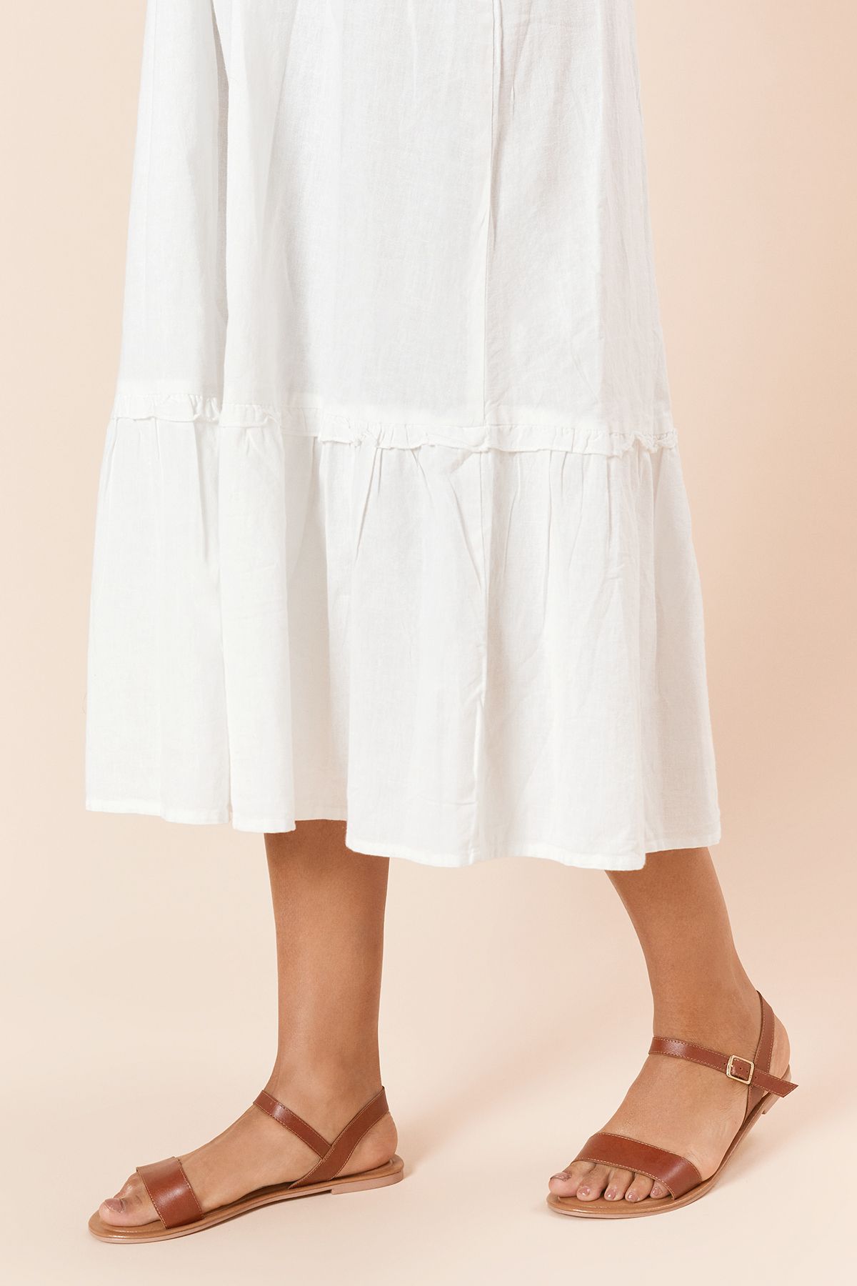 Dorothy Perkins Fidelia Real Leather Flat Sandals Tan image 2