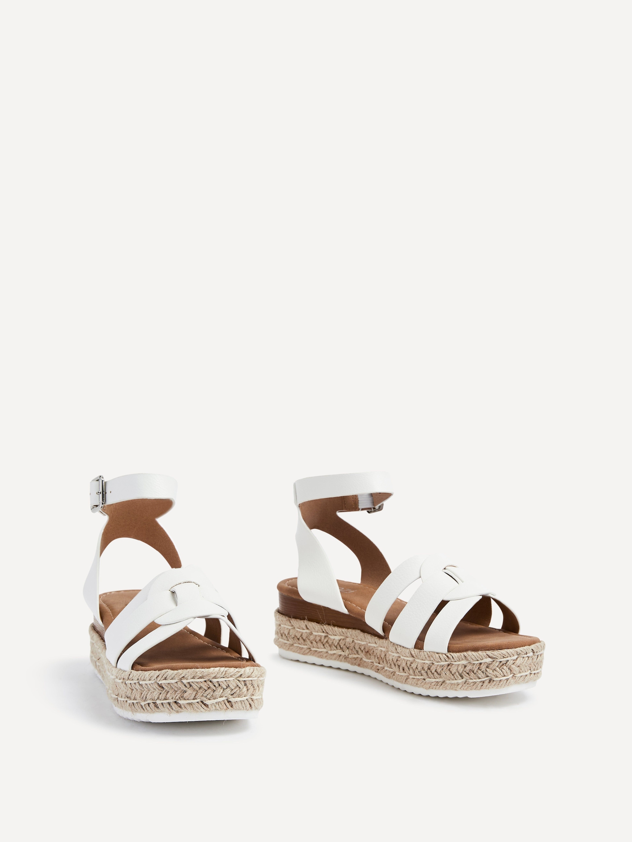 Linzi Dacota Tan Faux Leather Woven Espadrille Inspired Flatform Sandal image 3