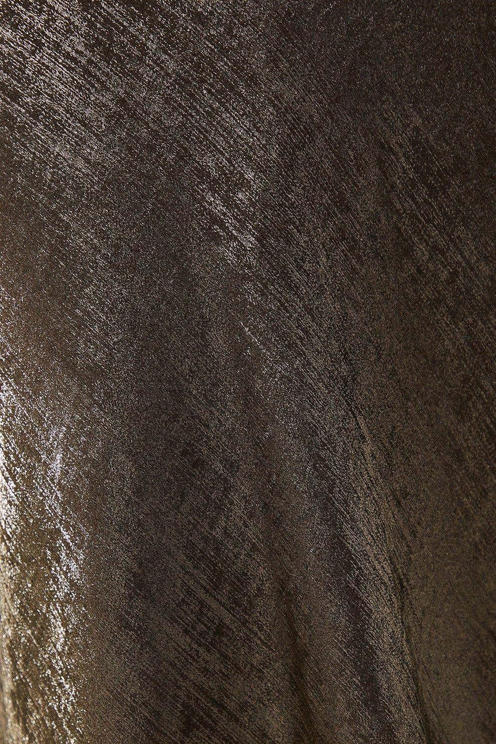 Warehouse Metallic Satin Bias Maxi Skirt image 5