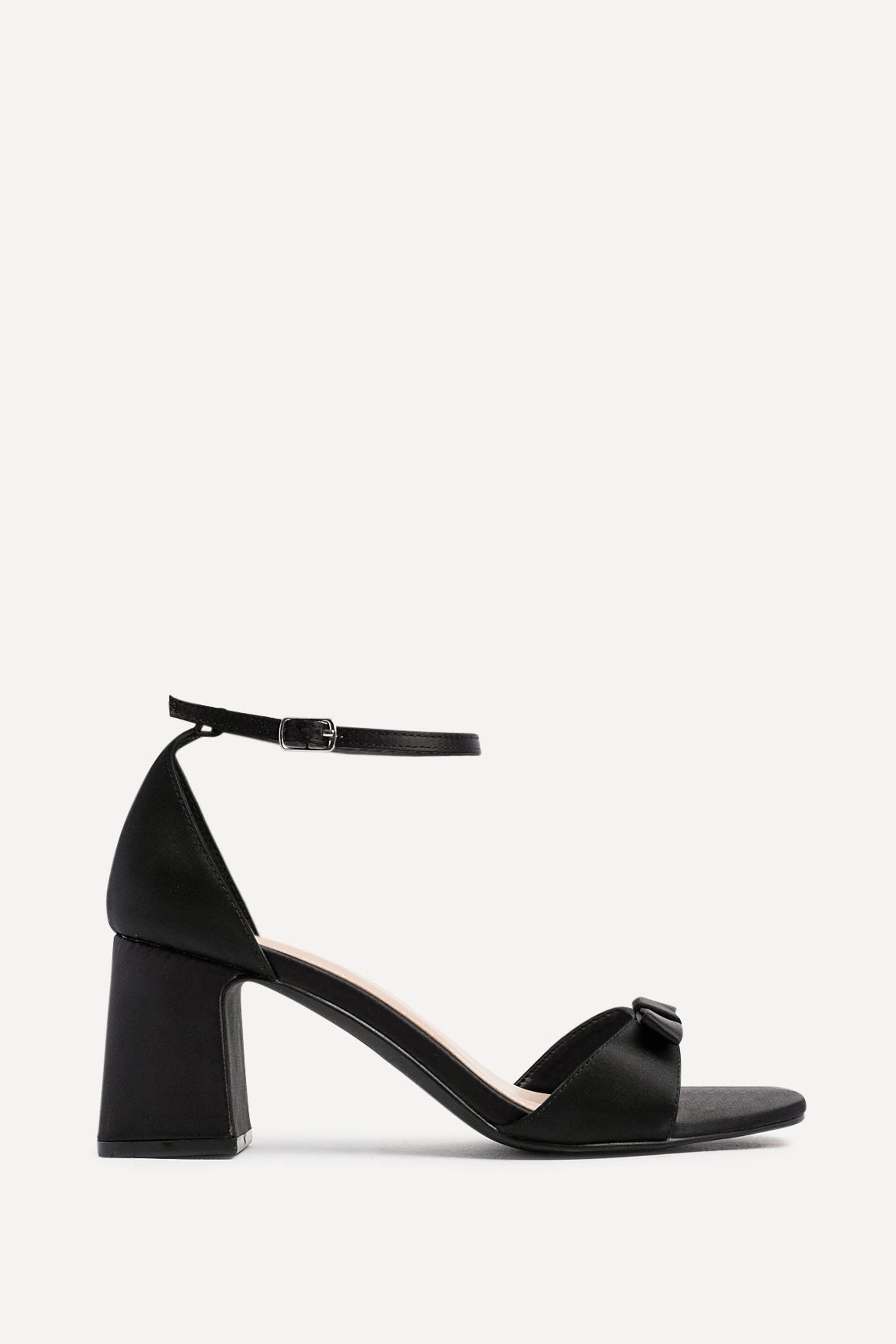 Linzi Orena Black Satin Block Heel image 1