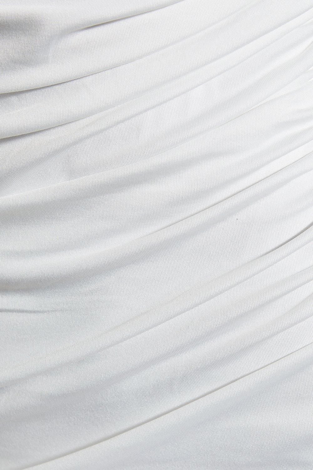 MissPap Bardot Ruched Body Pleated Skirt Maxi Dress White image 5