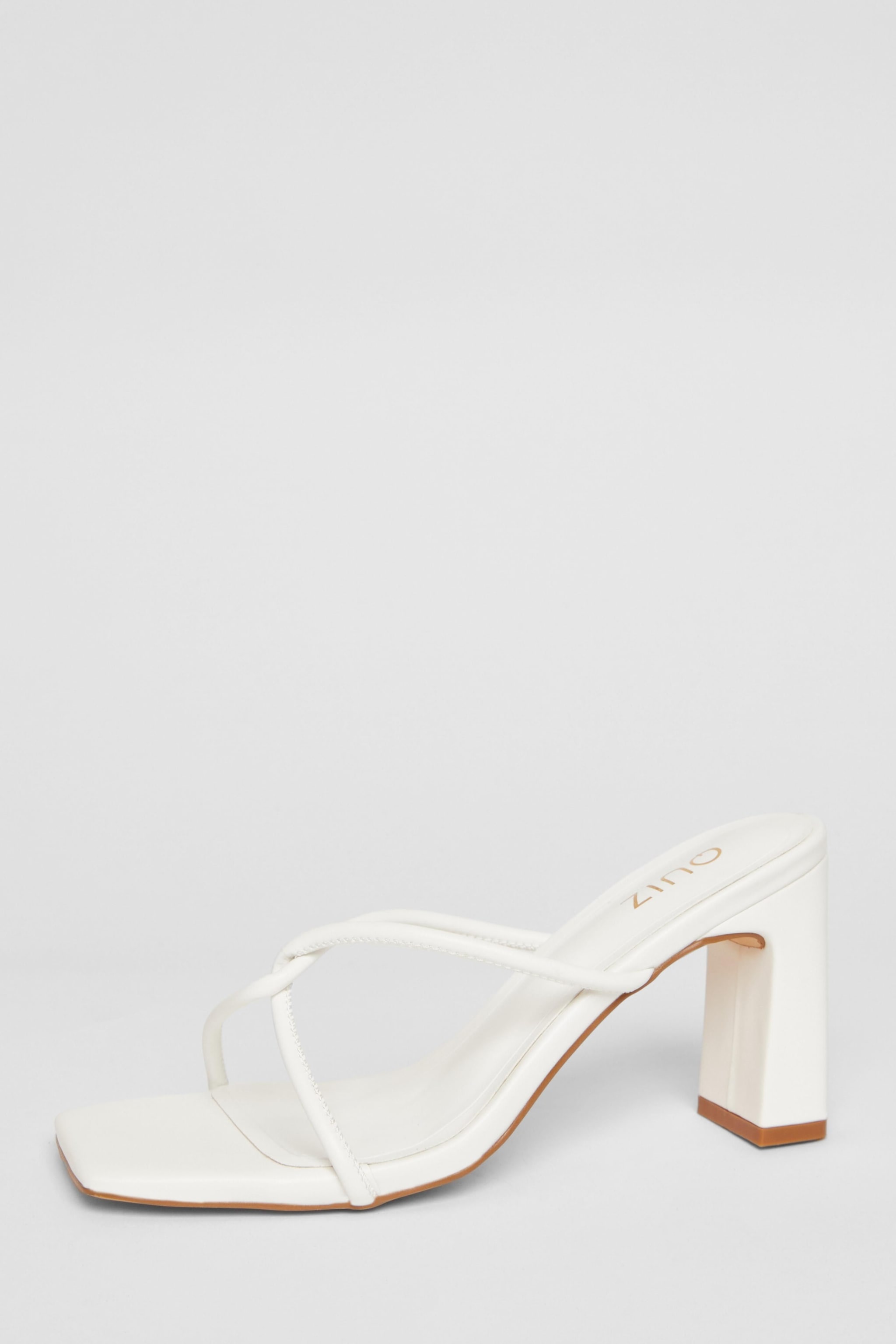 Quiz White Twist Front Strappy Block Heels image 3