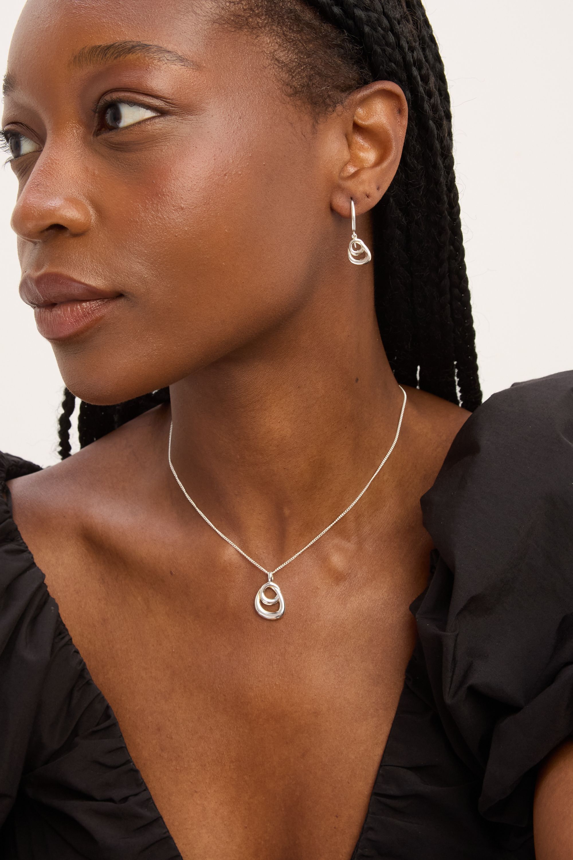 Simply Silver Sterling Silver 925 Polished Swirl Pendant image 2