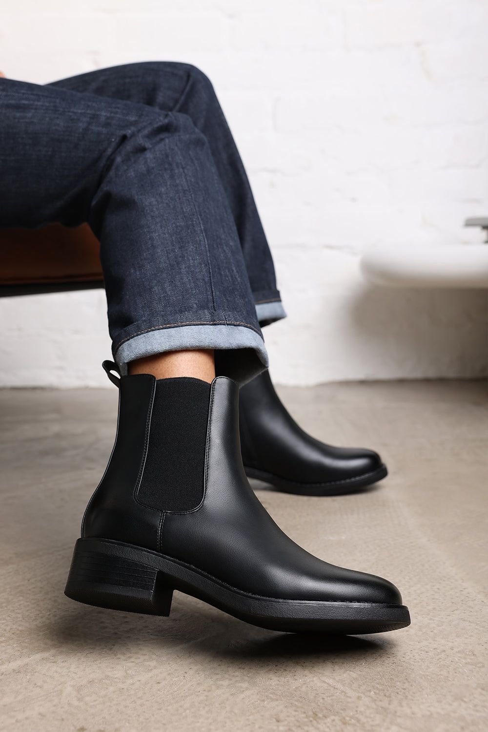 Where's That From 'Miriam' Block Heel Chelsea Zip Ankle Boots In Faux Leather image 4