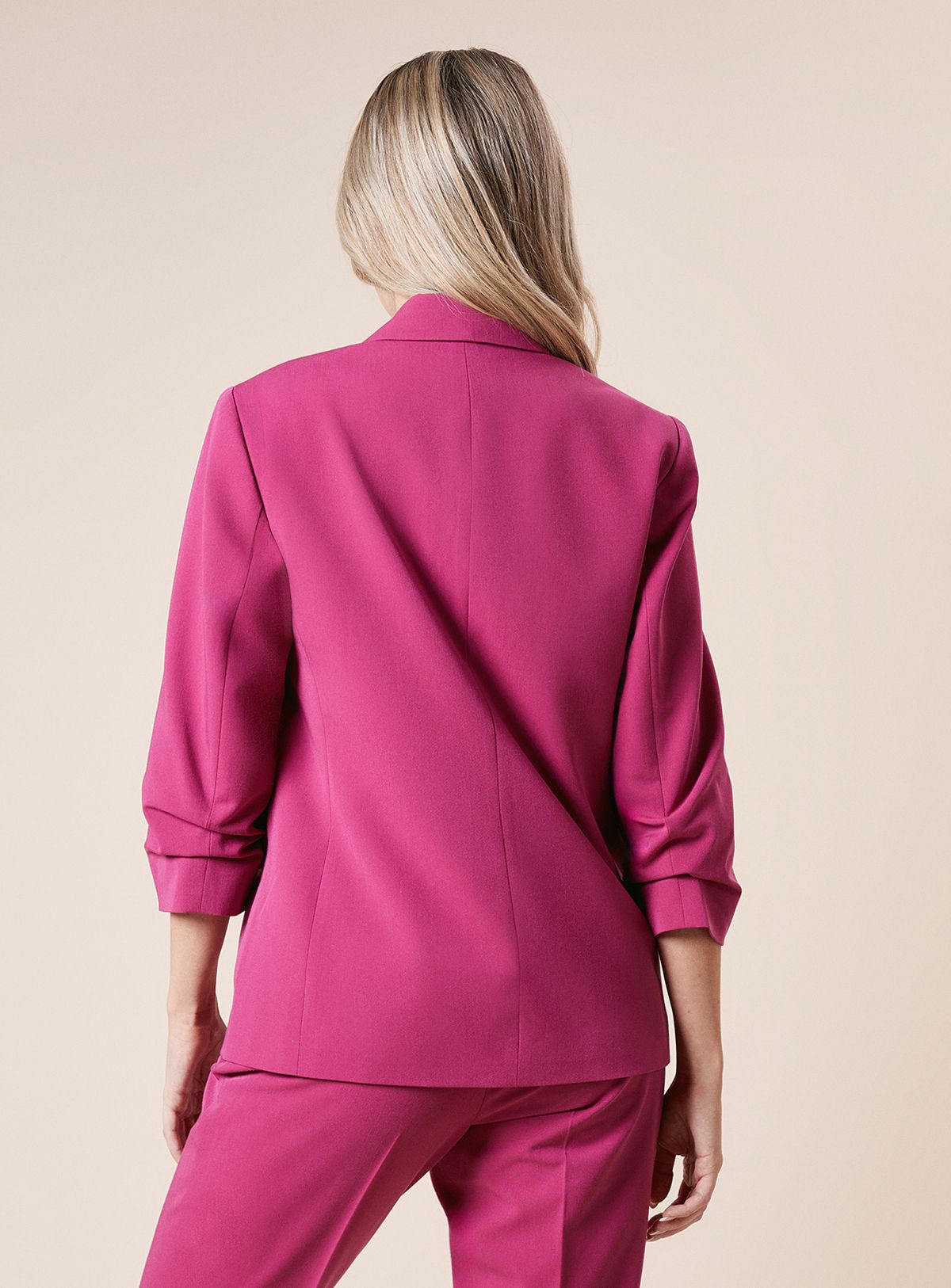 Dorothy Perkins Ruched Sleeve Blazer Fuchsia image 3