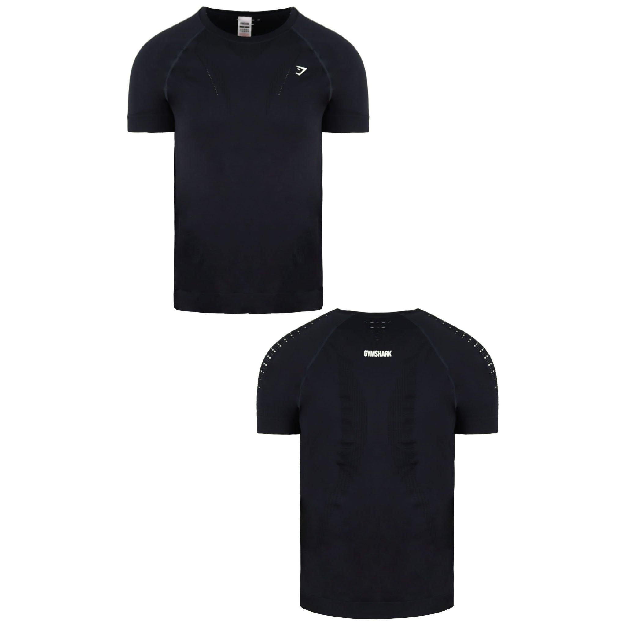 Gymshark Crew Neck Short Sleeve Black Energy+ Seamless T-Shirt image 3