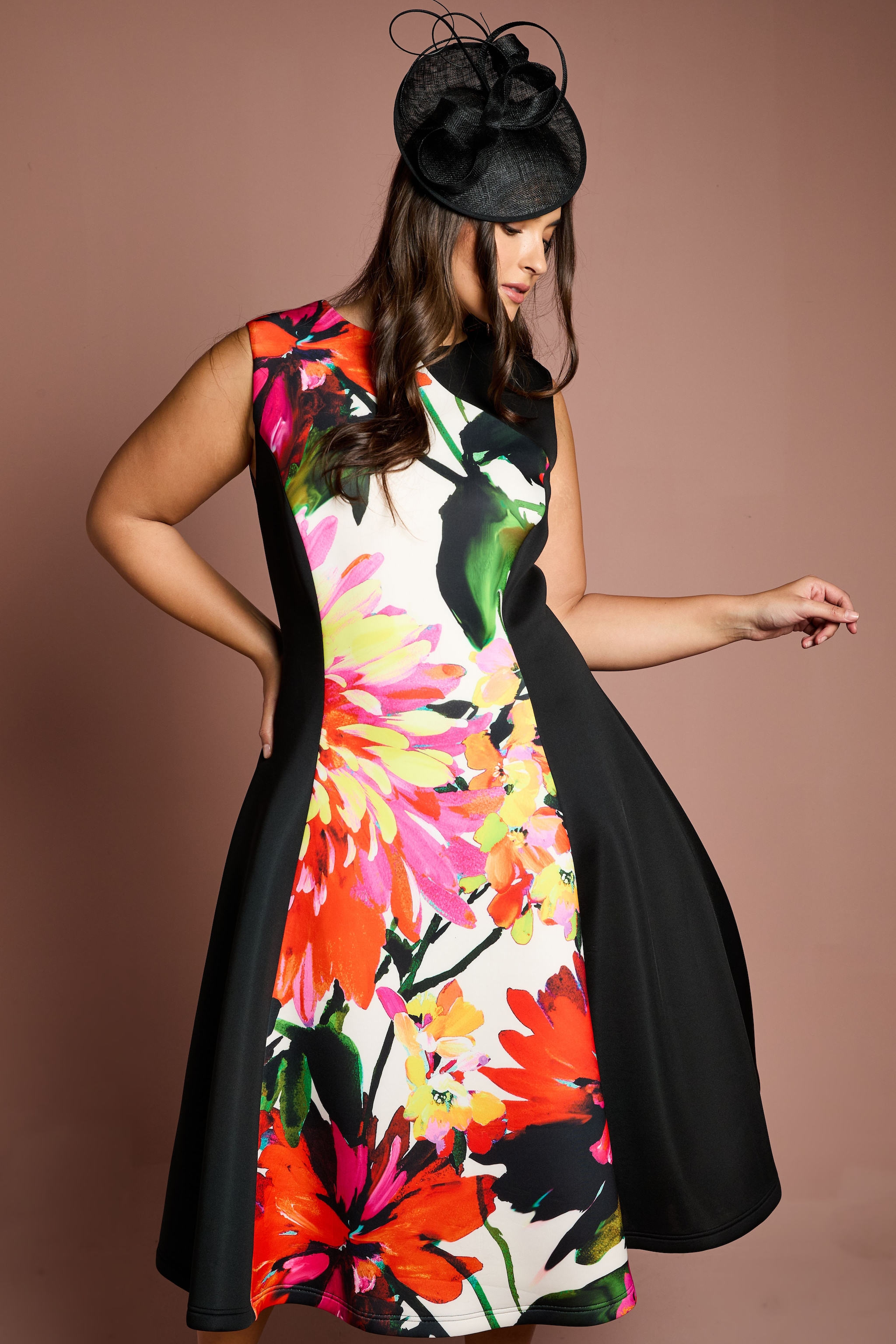 Coast Plus Colour Block Scuba Midi Dress Multi image 2
