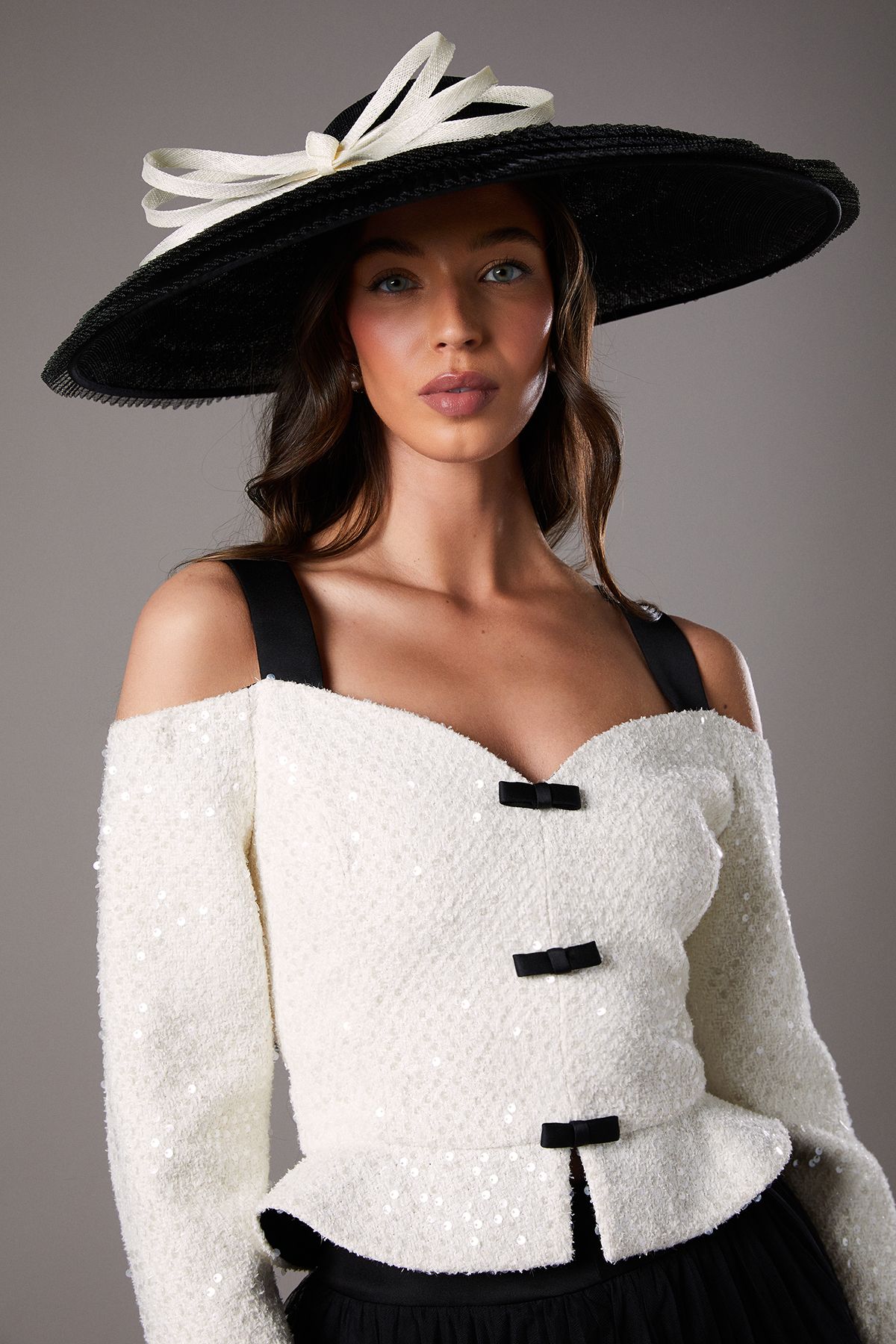 Coast Lisa Tan Sequin Tweed Jacket Mono image 4