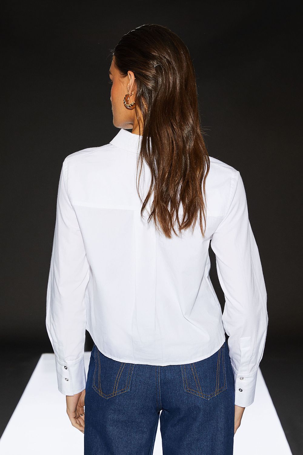 RUNWAY 1.8.1.8 Runway 1.8.1.8 Poplin Cropped Boxy Utility Shirt White image 3