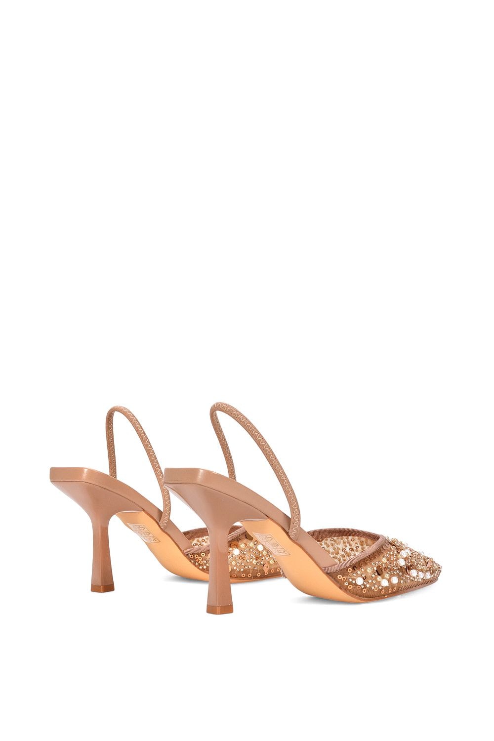XY London 'Gaynor' Stiletto Heel Slingback Sequin Court Shoes image 4