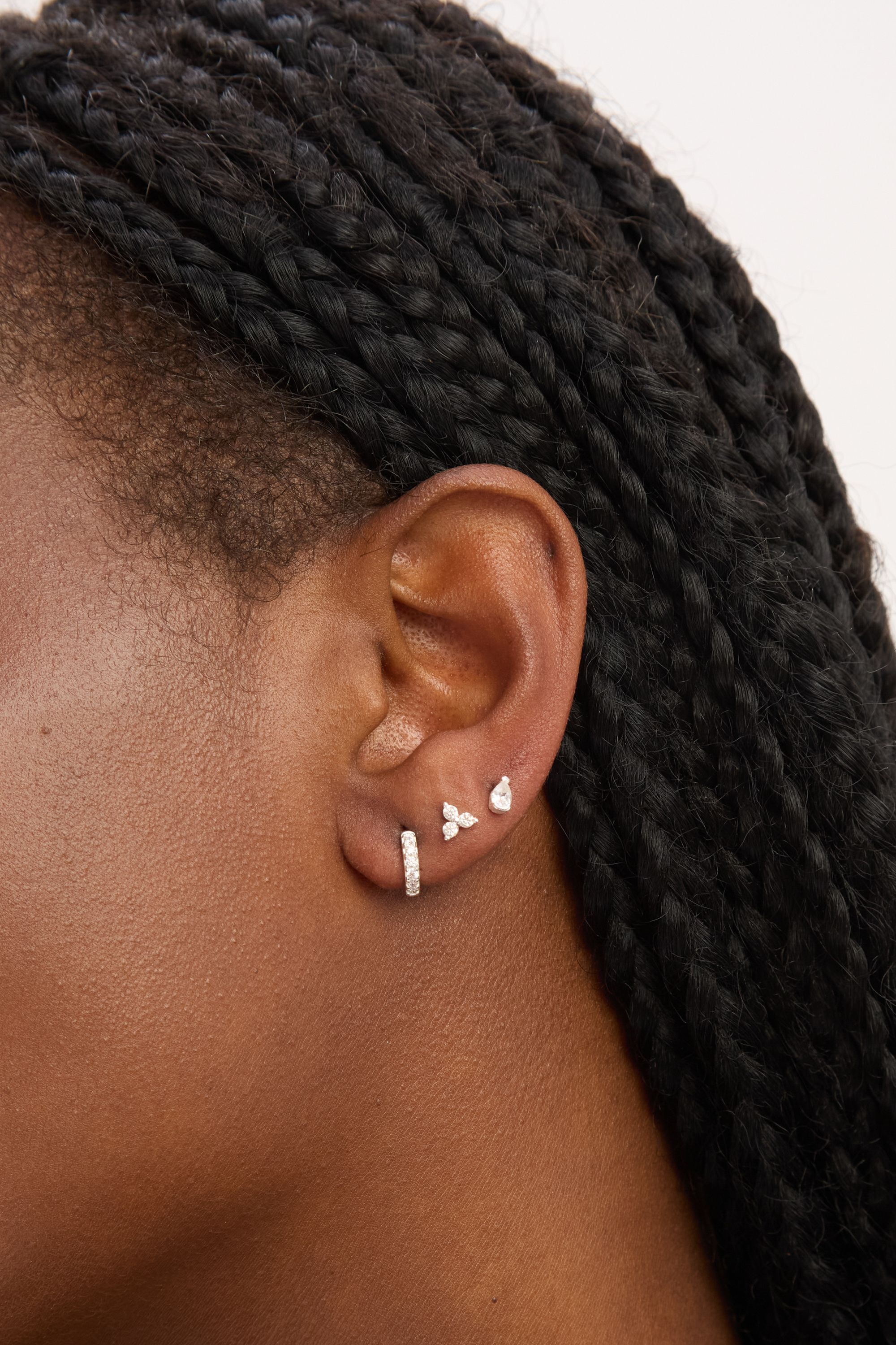 Simply Silver Sterling Silver 925 Cubic Zirconia Stud and Hoop Earrings - Pack of 3 image 2