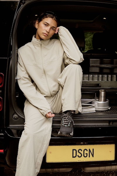 DSGN Studio DSGN Studio Sport Nylon Funnel Neck Zip Through Jacket Ice Grey