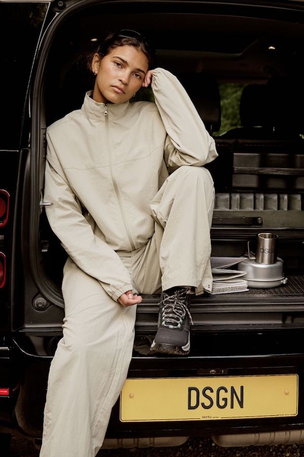 DSGN Studio DSGN Studio Sport Nylon Funnel Neck Zip Through Jacket Ice Grey