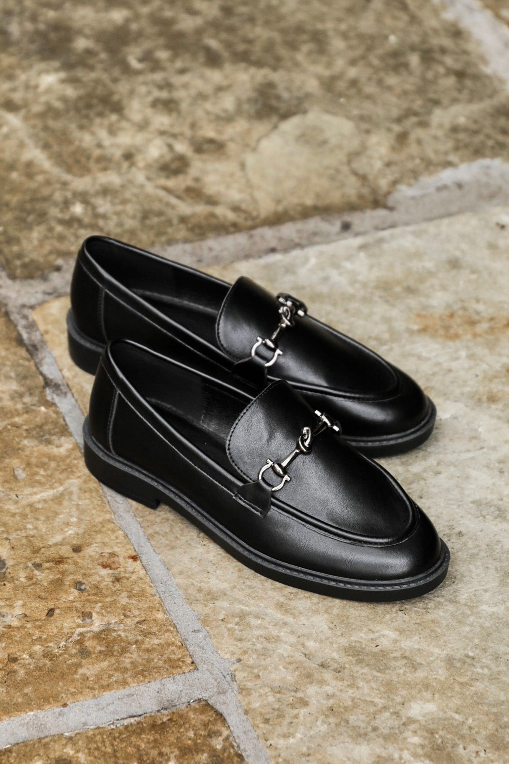 Linzi Elite Black Faux Leather Loafer image 6