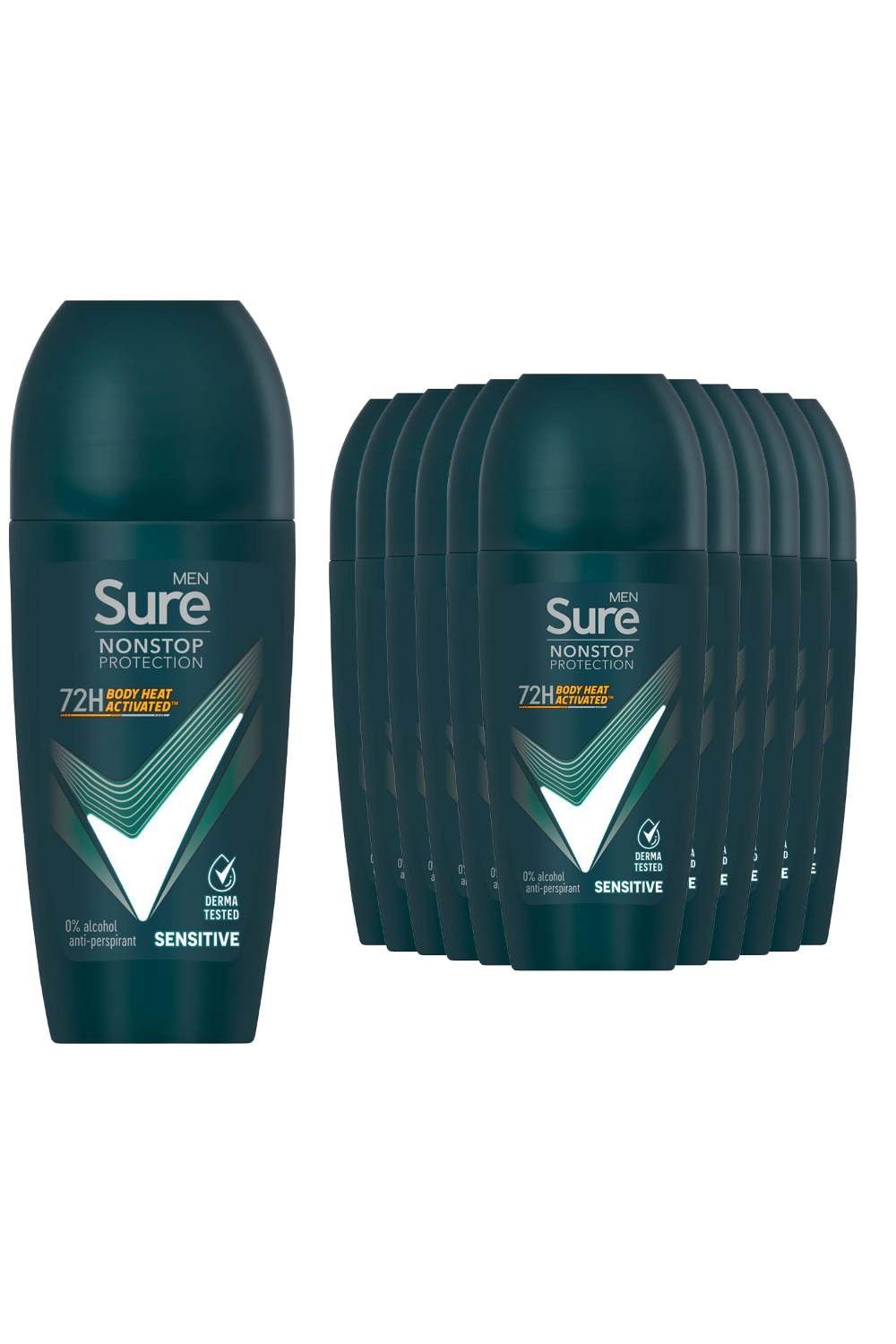 Sure Men 'Antiperspirant' 72H Nonstop Protection Roll On Deo, 12x50ml image 1