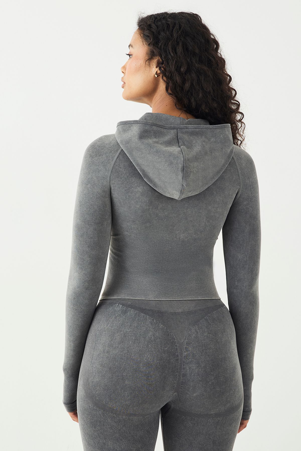 DSGN Studio DSGN Studio Sport High Ultra Contour Washed Seamless Zip Through Jacket Charcoal image 2