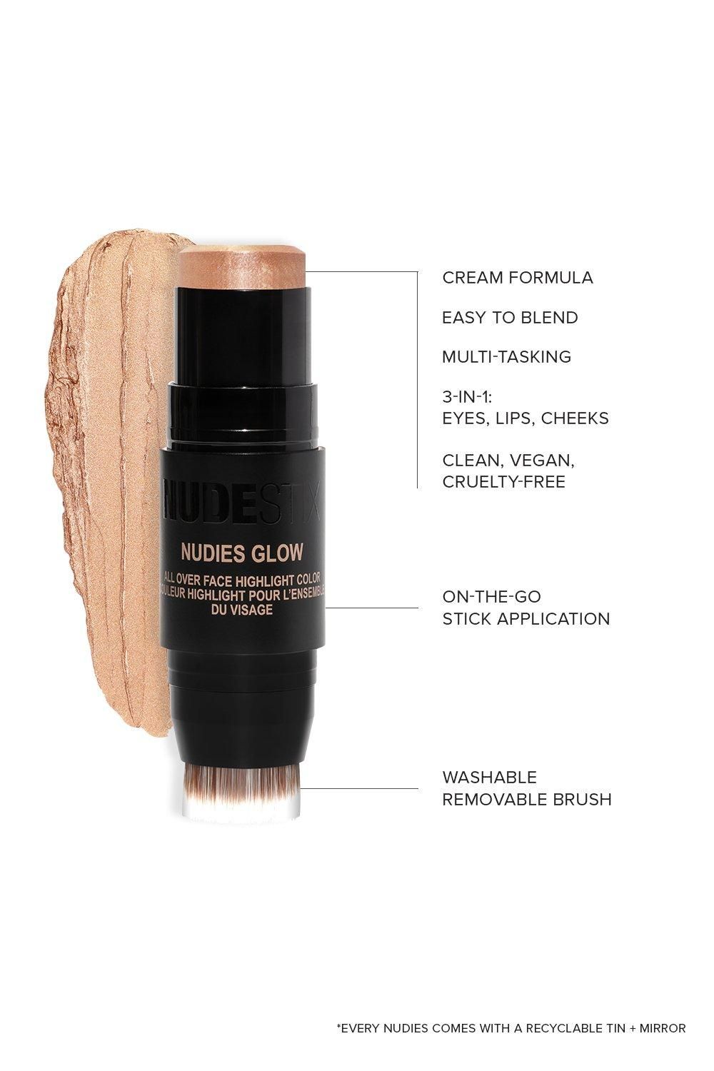 Nudestix Nudies Glow All Over Face Highlighter Bubbly Bebe image 4