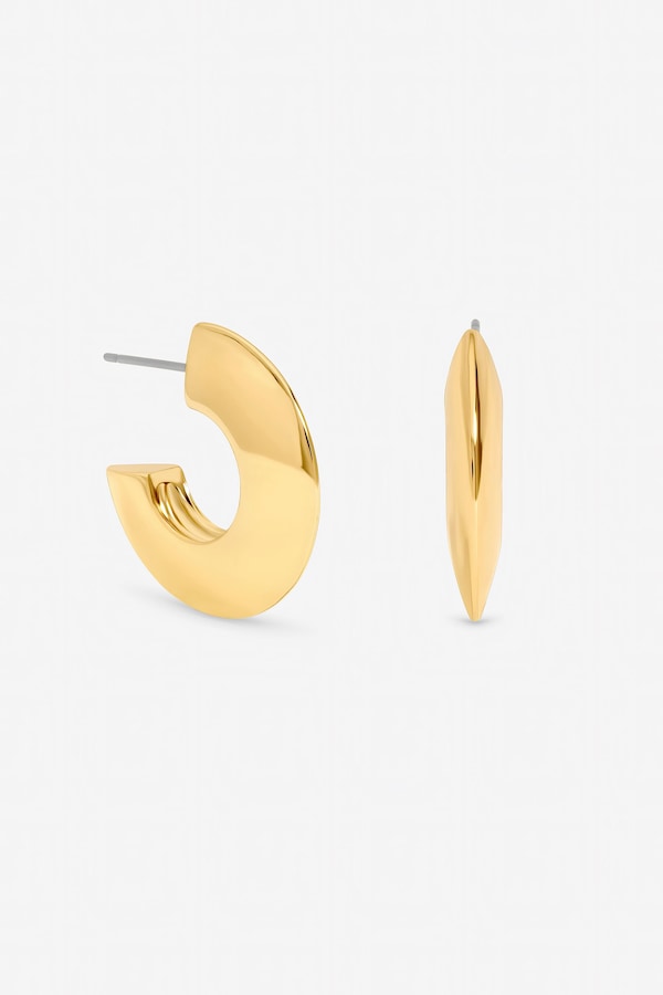 Jon Richard Gold Plated Flat Disk Hoop Earrings
