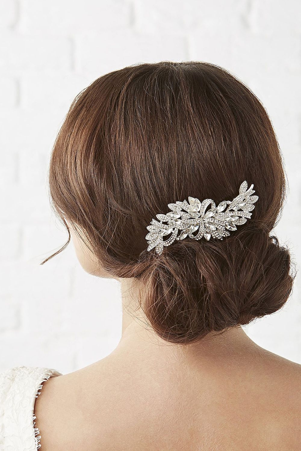 Jon Richard Louisa Silver Navette Crystal Ribbon Swirl Comb image 2