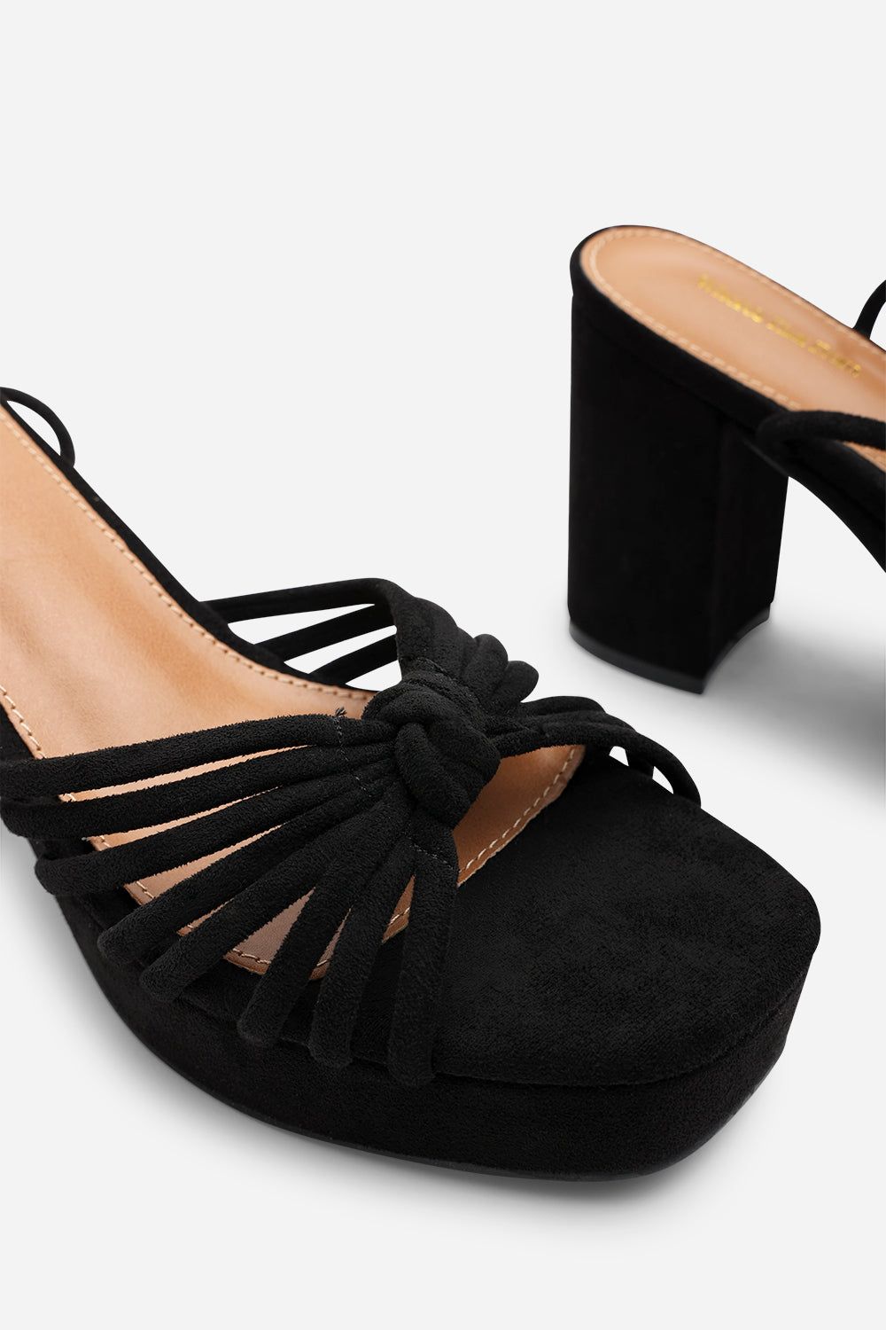 Where's That From 'Delphine' Suede Platform Heels with Twisted Knot Straps image 5