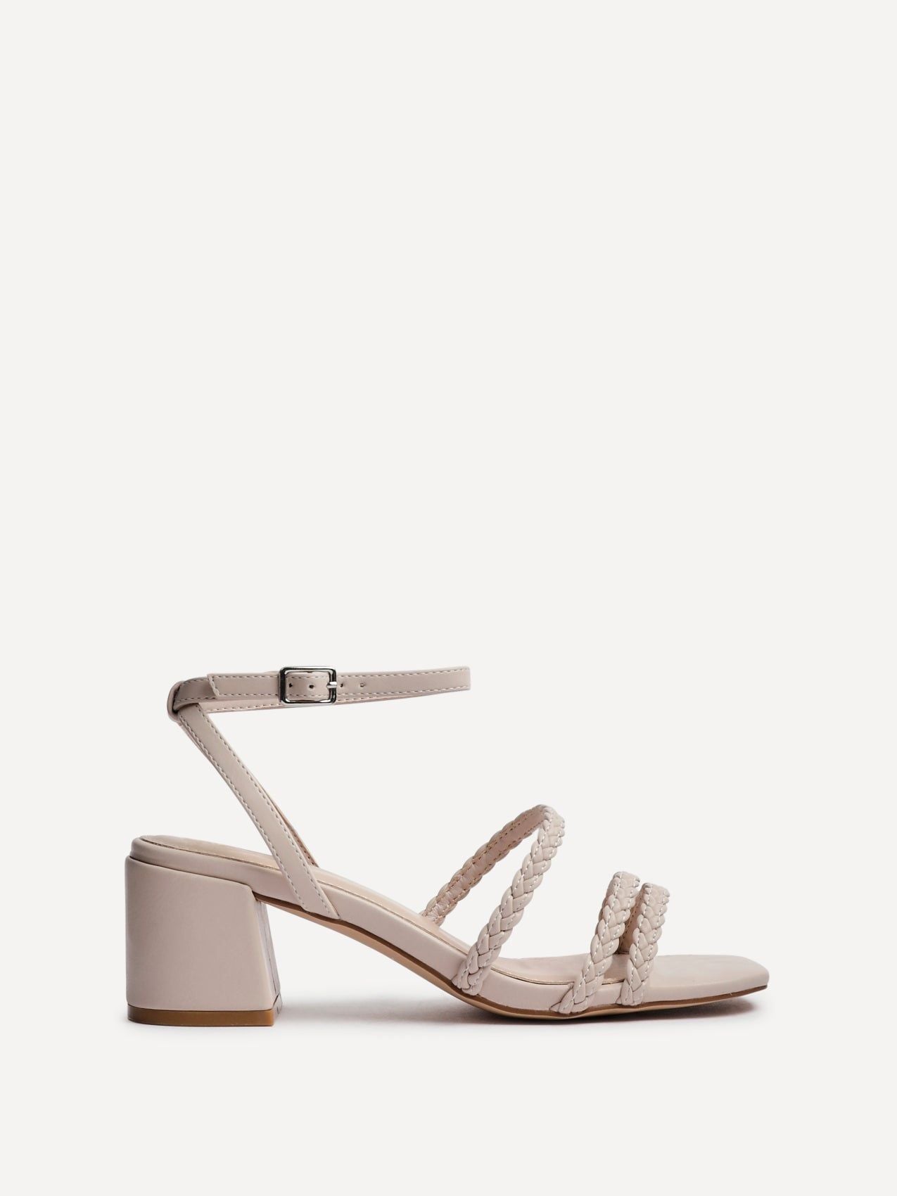 Linzi Hariette Nude Faux Leather Plaited Heels image 1