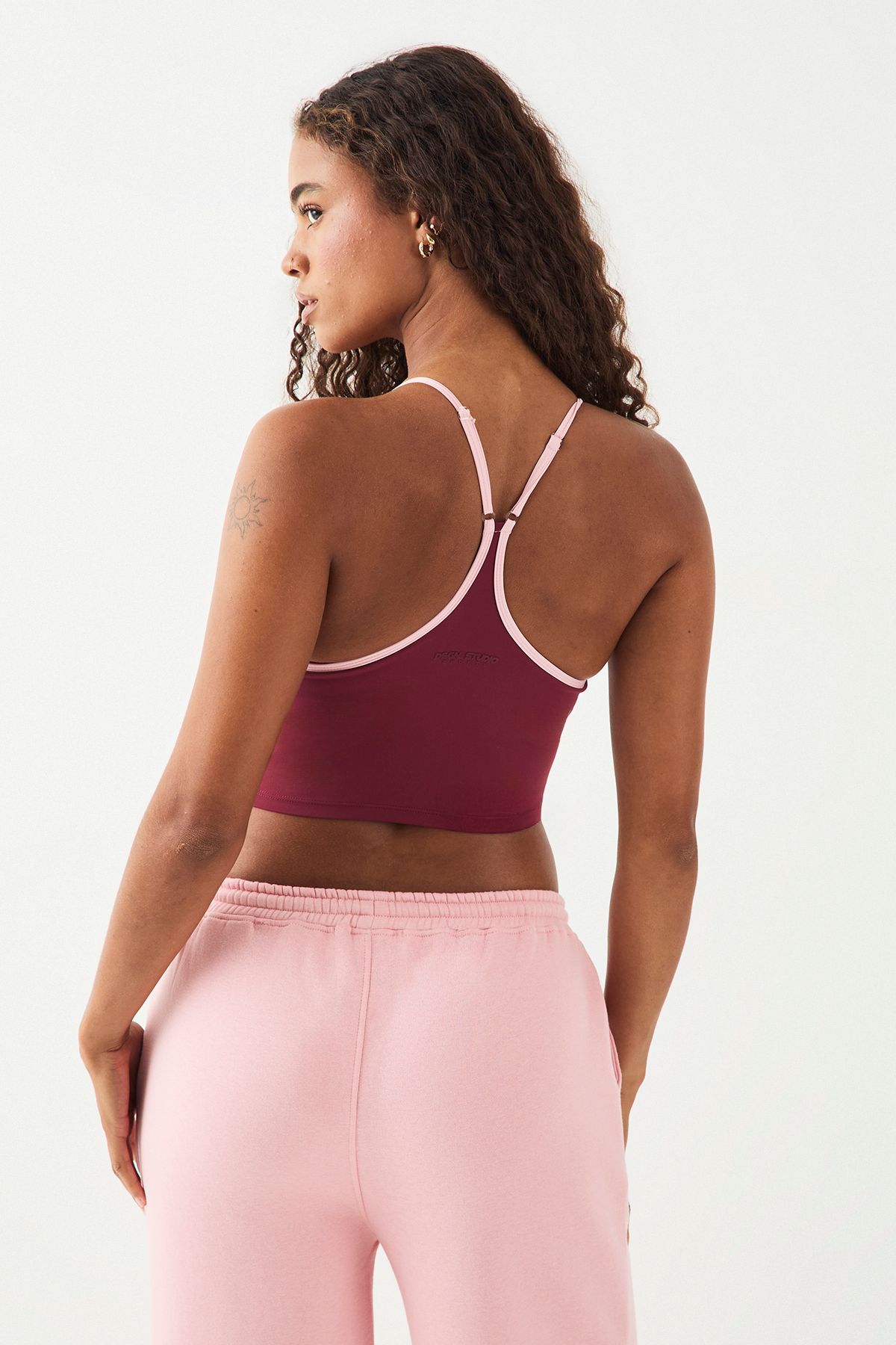 DSGN Studio DSGN Studio Sport Contrast Binding Strappy Cami Top Burgundy image 2