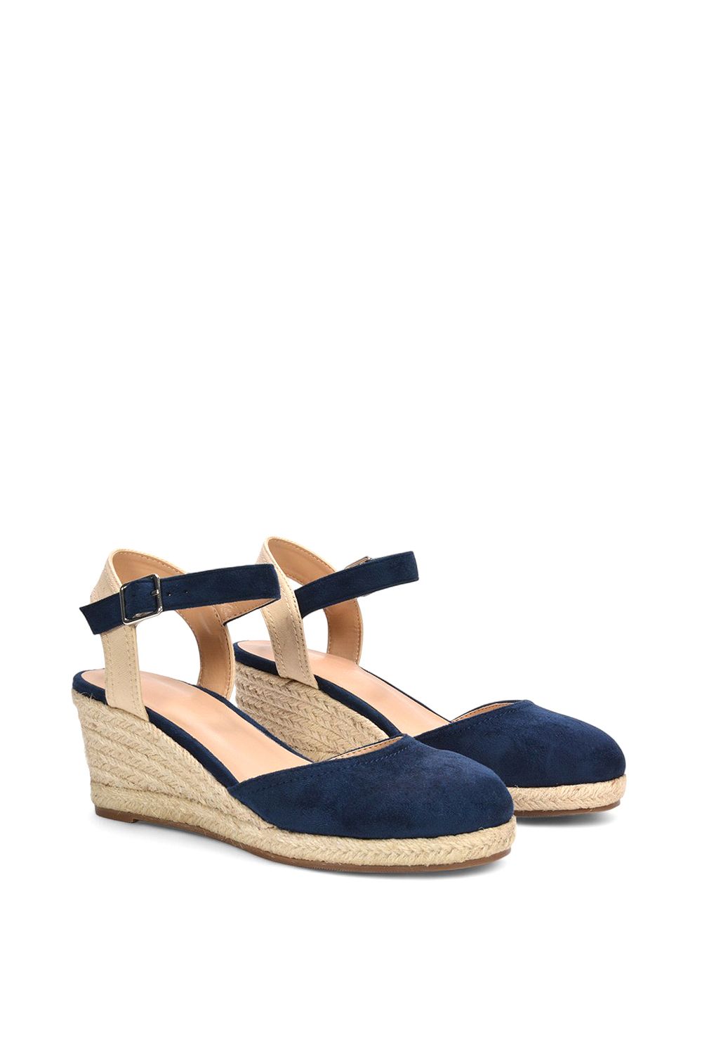 XY London 'Joey' Closed Toe Ankle Strap Espadrille Wedge Platform Shoes image 3