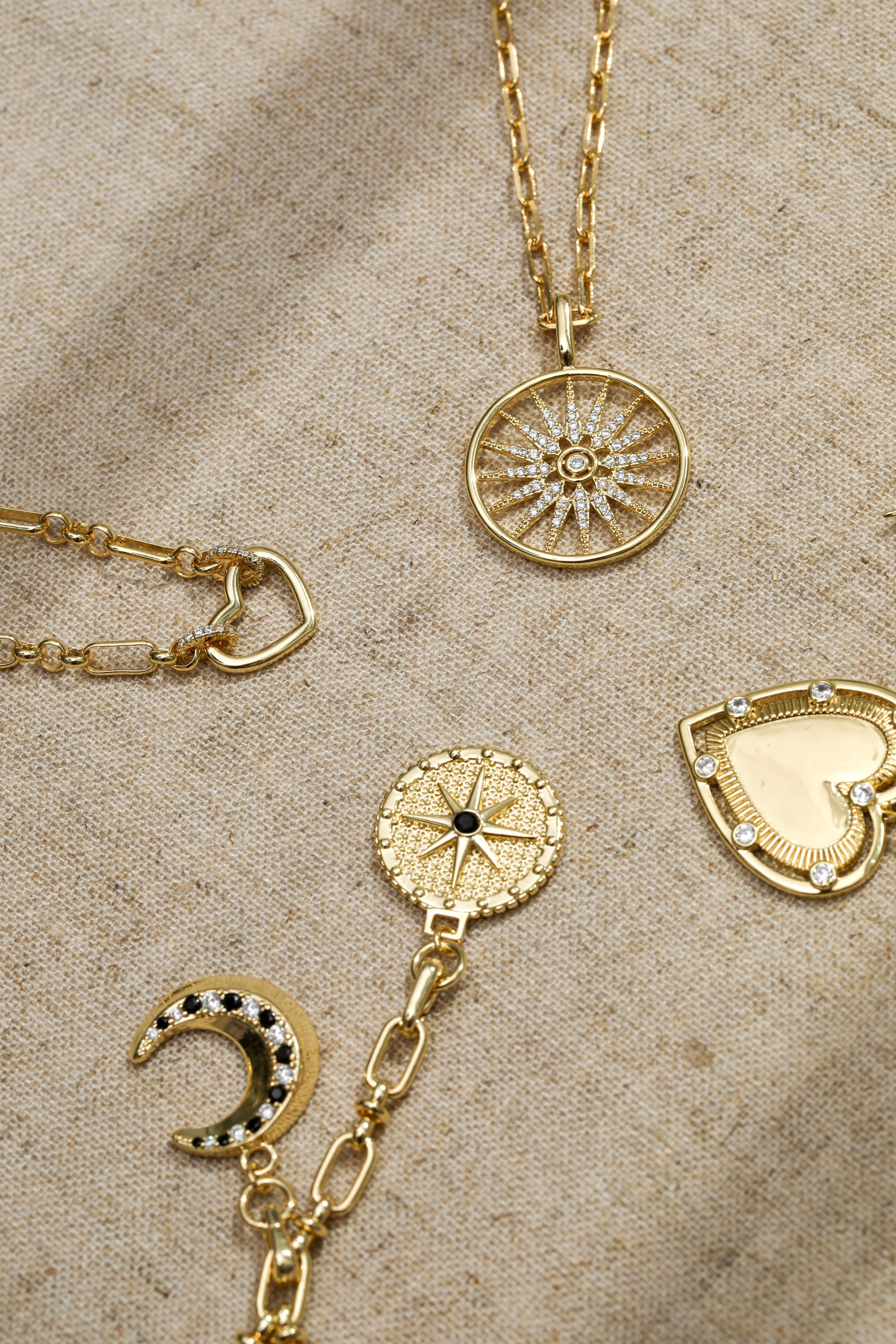 Inicio 14K Gold Plated Celestial Charm Chain Necklace - Gift Pouch image 5