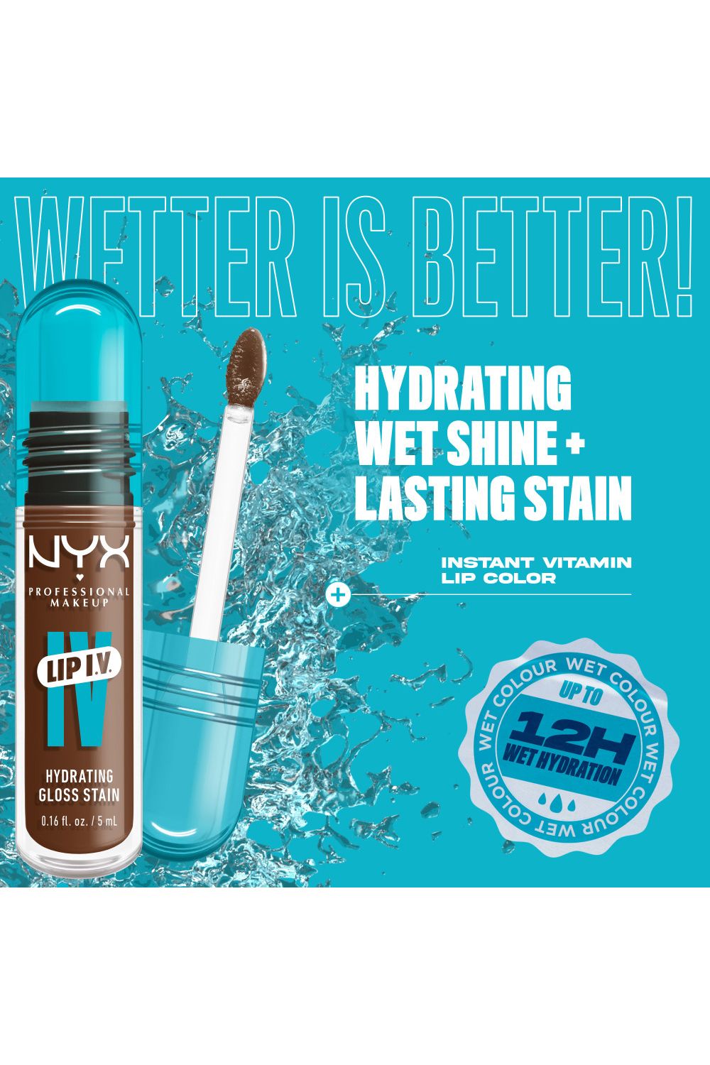 NYX Professional Makeup Lip IV Hydrating Gloss Stain, Lip Gloss 5ml Splash N Spice image 5