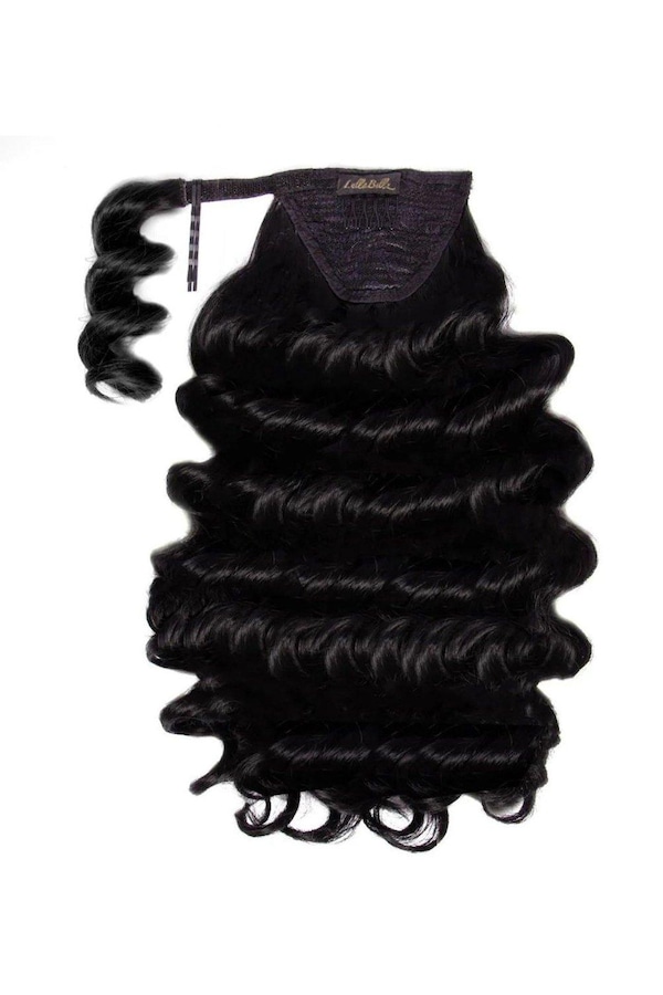 Lullabellz Midi Grande Curly Corkscrew 20inch Wraparound Pony Natural Black
