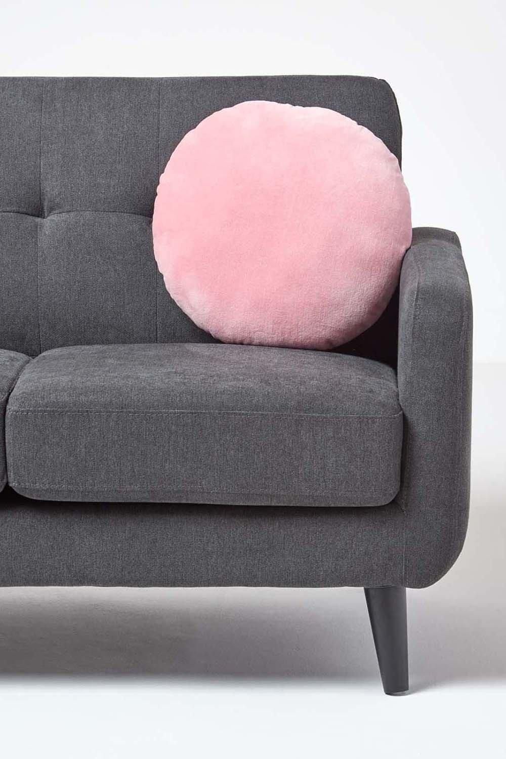 Homescapes Velvet Cushion, 40 cm Round image 4