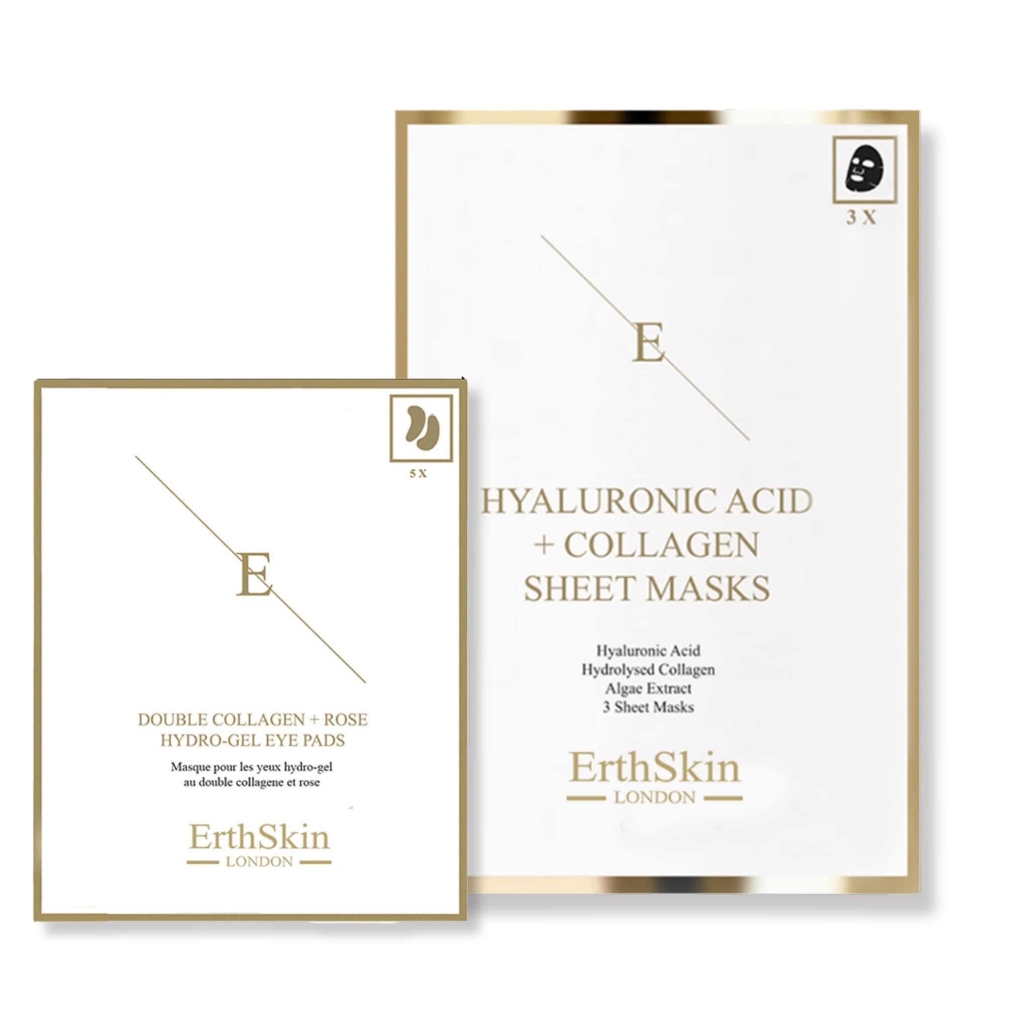 Erth Skin London Collagen Glow: Hyaluronic Sheet Mask + Double Collagen Rose Eye Pads image 1